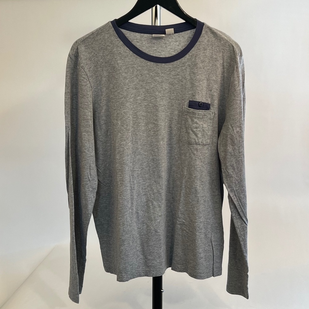 Boss Orange by Hugo Boss Grey With Double Chest Pocket Long Sleeve Shirt Size XL